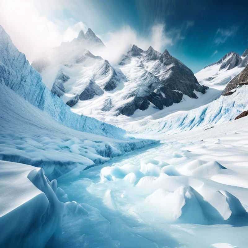 Шестеро людей, наслаждающихся катанием на лыжах на леднике Питцталь, Австрия, во время двухнедельного отпуска по бюджету в сезон лыж.